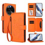 For OPPO Find X6 Pro 5G Butterfly Love Flower Multi-card Zipper Wallet Leather Phone Case(Orange)