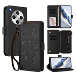 For OPPO Find X8 5G Butterfly Love Flower Multi-card Zipper Wallet Leather Phone Case(Black)