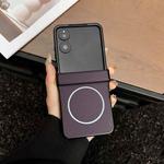 For Xiaomi Mix Flip 2 Three Parts Carbon Fiber Texture MagSafe Phone Case(Purple)