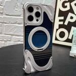 For iPhone 16 Pro Max Metal Frameless 360 Degree Rotation Holder MagSafe Phone Case(Silver)