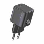 USAMS CC260 20W GaN USB-C / Type-C Port Mini Fast Charger, Plug:EU Plug(Black)