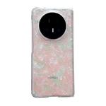 For Honor Magic V5 Pearlescent Shell Texture Phone Case(Pink Green)