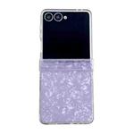 For Samsung Galaxy Z Flip7 5G Three-piece Set Pearlescent Shell Texture Phone Case(Purple)