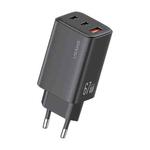 USAMS CC265 67W GaN 2 x Type-C, USB Triple-port Mini Fast Charger, Plug:EU Plug(Black)
