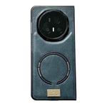 For Honor Magic V5 Crazy Horse Pattern MagSafe Magnetic Phone Case(Blue)