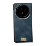 For Honor Magic V5 Crazy Horse Texture PU Phone Case(Blue)
