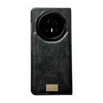 For Honor Magic V5 Crazy Horse Texture PU Phone Case(Black)