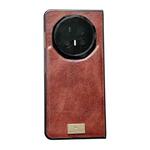 For Honor Magic V5 Crazy Horse Texture PU Phone Case(Red)