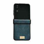 For Xiaomi Mix Flip 2 Crazy Horse Texture Three-stage Leather Phone Case(Blue)