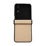 For Xiaomi Mix Flip 2 Three Parts Vertical Texture Protective Phone Case(Khaki)