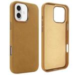 For iPhone 16 VIETAO Suede MagSafe PU Leather Phone Case(Light Brown)