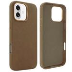 For iPhone 16 VIETAO Suede MagSafe PU Leather Phone Case(Dark Brown)