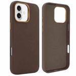 For iPhone 16 VIETAO Suede MagSafe PU Leather Phone Case(Coffee Brown)