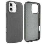 For iPhone 16 VIETAO Suede MagSafe PU Leather Phone Case(Dark Grey)