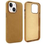 For iPhone 15 VIETAO Suede MagSafe PU Leather Phone Case(Light Brown)