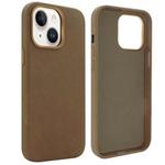For iPhone 15 VIETAO Suede MagSafe PU Leather Phone Case(Dark Brown)