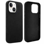 For iPhone 15 VIETAO Suede MagSafe PU Leather Phone Case(Black)