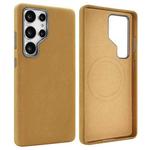 For Samsung Galaxy S25 Ultra 5G VIETAO Suede MagSafe PU Leather Phone Case(Light Brown)