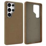 For Samsung Galaxy S25 Ultra 5G VIETAO Suede MagSafe PU Leather Phone Case(Dark Brown)