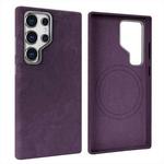 For Samsung Galaxy S25 Ultra 5G VIETAO Retro Denim Texture PU Leather MagSafe Phone Case(Dark Purple)