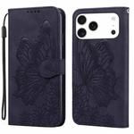 For iPhone 17 Pro Max Retro Skin Feel Butterflies Embossing Horizontal Flip Leather Phone Case(Black)