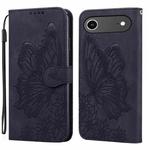 For iPhone 17 Air Retro Skin Feel Butterflies Embossing Horizontal Flip Leather Phone Case(Black)