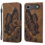 For iPhone 17 Air Retro Skin Feel Butterflies Embossing Horizontal Flip Leather Phone Case(Brown)