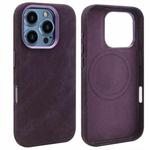 For iPhone 15 Pro Max VIETAO Retro Denim Texture PU Leather MagSafe Phone Case(Dark Purple)