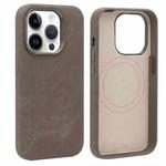 For iPhone 14 Pro VIETAO Retro Denim Texture PU Leather MagSafe Phone Case(Brown)