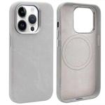 For iPhone 14 Pro VIETAO Retro Denim Texture PU Leather MagSafe Phone Case(Silver Grey)