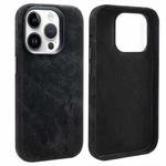For iPhone 13 Pro Max VIETAO Retro Denim Texture PU Leather MagSafe Phone Case(Black)