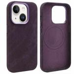 For iPhone 13 VIETAO Retro Denim Texture PU Leather MagSafe Phone Case(Dark Purple)