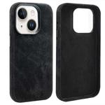 For iPhone 13 VIETAO Retro Denim Texture PU Leather MagSafe Phone Case(Black)