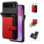 For Motorola Razr 40 Crossbody Color Matching Folding Phone Case(Red)