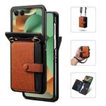 For Motorola Razr 60 / Razr 2025 Crossbody Color Matching Folding Phone Case(Brown)