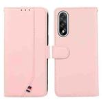 For OnePlus Nord 5 ABEEL Delicate Texture Splicing RFID Leather Phone Case(Pink)