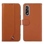 For OnePlus Nord 5 ABEEL Delicate Texture Splicing RFID Leather Phone Case(Brown)