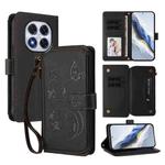 For Redmi Note 14 Pro 4G Butterfly Love Flower Multi-card Zipper Wallet Leather Phone Case(Black)