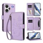 For Redmi Note 13 Pro+ Butterfly Love Flower Multi-card Zipper Wallet Leather Phone Case(Light Purple)