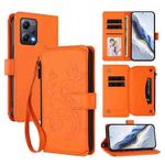 For Redmi Note 12 5G Global / Xiaomi Poco X5 Butterfly Love Flower Multi-card Zipper Wallet Leather Phone Case(Orange)