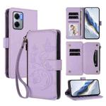 For Redmi 10 5G / Redmi 11 Prime 5G Butterfly Love Flower Multi-card Zipper Wallet Leather Phone Case(Light Purple)