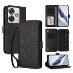 For Xiaomi Poco F6 Butterfly Love Flower Multi-card Zipper Wallet Leather Phone Case(Black)