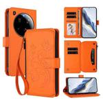 For Xiaomi 15 Ultra Butterfly Love Flower Multi-card Zipper Wallet Leather Phone Case(Orange)