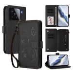 For Xiaomi 15 Butterfly Love Flower Multi-card Zipper Wallet Leather Phone Case(Black)