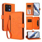 For Xiaomi 14T Butterfly Love Flower Multi-card Zipper Wallet Leather Phone Case(Orange)