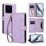 For Xiaomi 14 Butterfly Love Flower Multi-card Zipper Wallet Leather Phone Case(Light Purple)