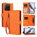 For Xiaomi 13T / 13T Pro / Redmi K60 Ultra Butterfly Love Flower Multi-card Zipper Wallet Leather Phone Case(Orange)