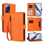 For Xiaomi 13 Lite / Civi 2 Butterfly Love Flower Multi-card Zipper Wallet Leather Phone Case(Orange)