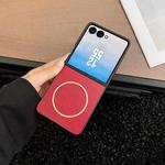 For Samsung Galaxy Z Flip5 Crazy Horse Texture MagSafe Phone Case(Red)