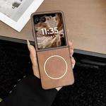 For Motorola Razr 60 Ultra Crazy Horse Texture MagSafe Phone Case(Brown)